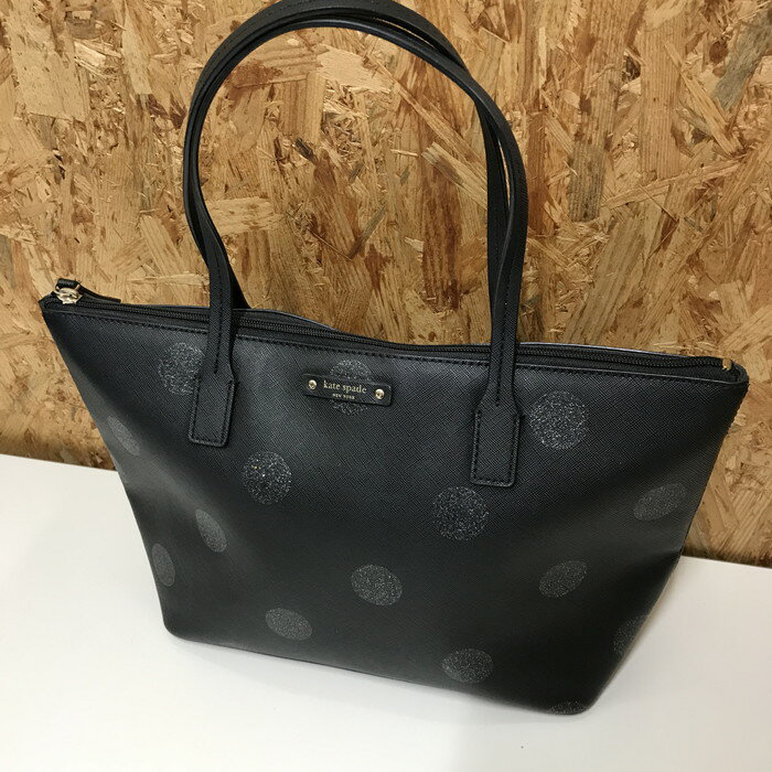 【中古】kate spade ケイトスペード トートバッグ PVC ブラック系 [jgg]