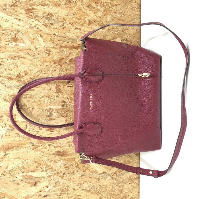 【中古】MICHAEL KORS マーサー 2WAY ハンドバッグ ショルダーバッグ レザー ワインレッド 30H6GM9S3L [jgg]