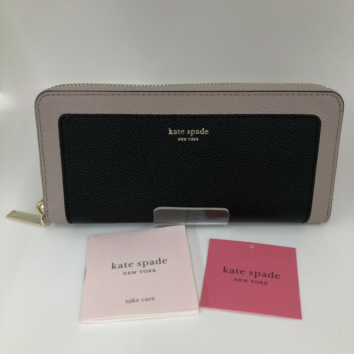 Kate spade ジッピーウォレット PWRU7100 ブラック/ベージュ [jgg]【中古】