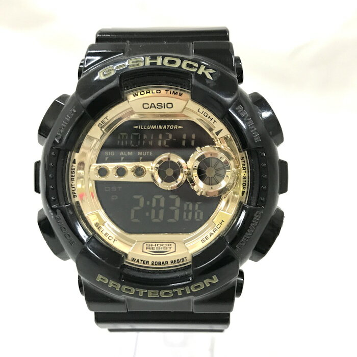 【中古】CASIO 腕時計 G-SHOCK クオーツ 樹脂バンド GD-100GB-1JF jgg