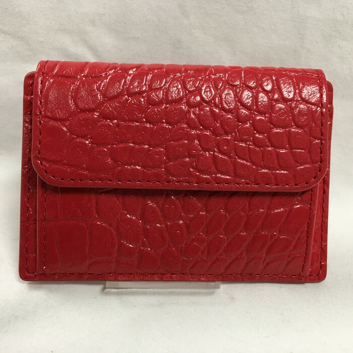 【中古】LACOSTE コインケース レディース レッド [jgg]