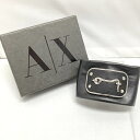 【中古】ARMANI EXCHANGE レザーバングル ブラック [jgg]