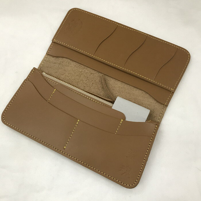 【中古】革蛸謹製 台形ロングウォレット B型 レザー ブラウン [jgg]