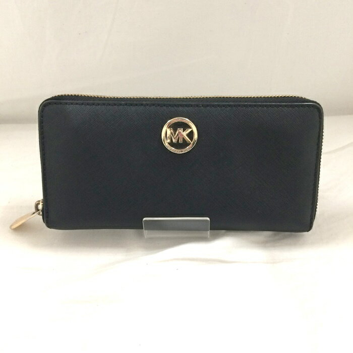 MICHAEL KORS ラウンドファスナー長財布 レザー ブラック [jgg]【中古】