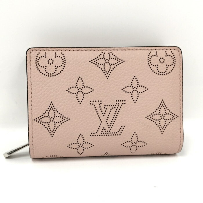 【中古】LOUIS VUITTON ポルトフォイユ クレア 二つ折り財布 マヒナ レザー マグノリア M80629