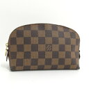 【中古】LOUIS VUITTON ポシェット コスメティック 化粧ポーチ ダミエ エベヌ N47516