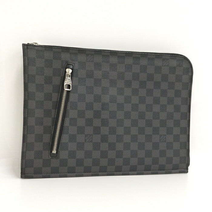 【中古】LOUIS VUITTON ポッシュドキュマン クラッチバッグ ダミエ グラフィット N48247