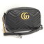 【中古】GUCCI ショルダーバッグ GGマーモント レザー ブラック 447632