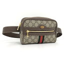 【中古】GUCCI ボディバッグ ウエストバッグ オフィディア GGスプリーム レザー ブラウン 51707