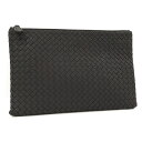 【中古】BOTTEGA VENETA クラッチバッグ イントレチャート レザー ブラック 522430