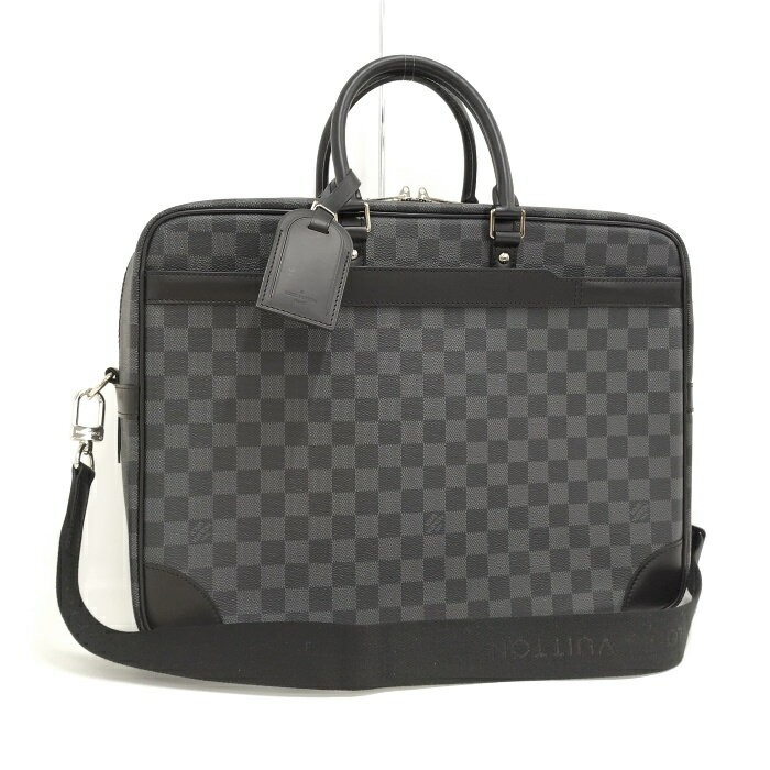 【中古】LOUIS VUITTON ビジネスバッグ ブリーフケース ポルトドキュマン ヴォワヤージュGM ダミエ グラフィット N41123のサムネイル