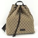 【中古】GUCCI バックパック リュックサック GGキャンバス ブラウン 449175