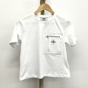 【中古】FENDI セレリア ロゴポケット付き Tシャツ コットン ポリエステル ホワイト 表記サイズXS FD7389