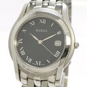 【中古】GUCCI Gクラス メンズ 腕時計 クオーツ SS ブラック文字盤 5500M