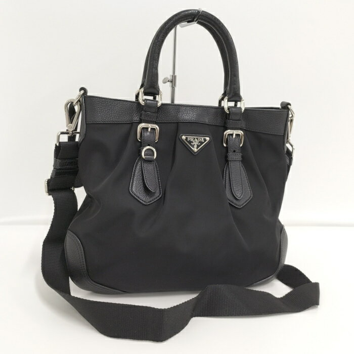 【中古】PRADA 2WAYハンドバッグ ナイロン ブラック BN1226