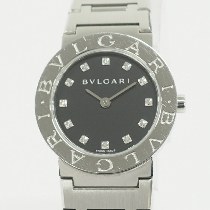 【中古】BVLGARI ブルガリブルガリ 12P クオーツ SS レディース 腕時計 ブラック文字盤 BB26SS BLK