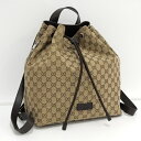 【中古】GUCCI バックパック リュックサック GGキャンバス ブラウン 449175