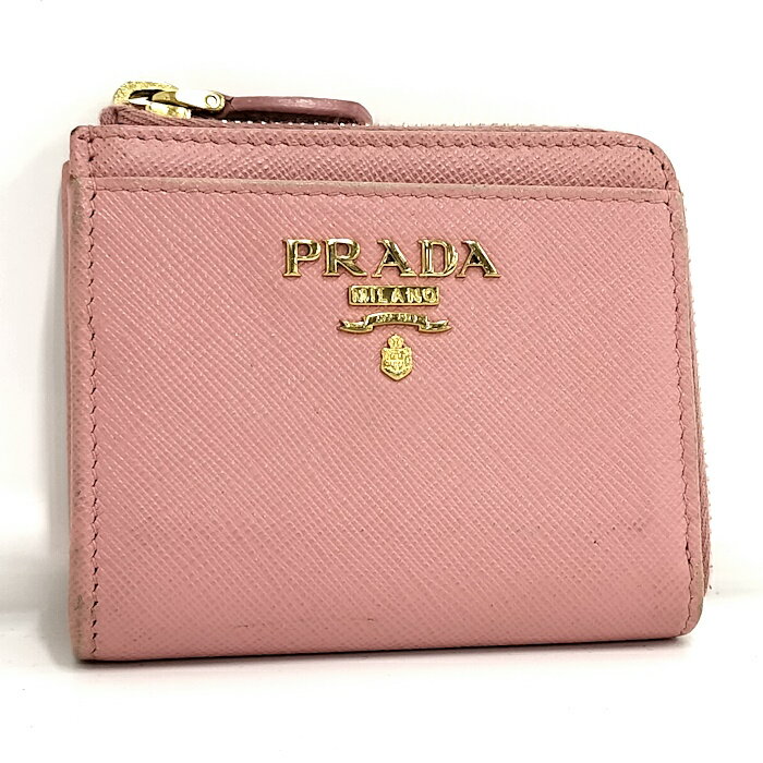 【中古】PRADA コインケース サフィアーノレザー ピンク