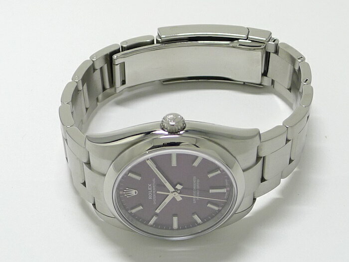 ROLEX オイスターパーペチュアル34 自動巻き SS パープル文字盤 ランダムシリアル 114200【中古】