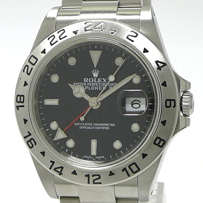 【中古】ROLEX エクスプローラー2 自動巻き SS ブラック文字盤 Y番 16570