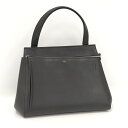 CELINE エッジ ミディアム ハンドバッグ レザー ブラック 172613【中古】
