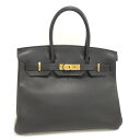 HERMES バーキン30 ハンドバッグ トゴ レザー ブラック □E刻印【中古】