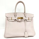 HERMES バーキン30 ハンドバッグ スイフト レザー ライトピンク系 □L刻印【中古】