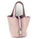 HERMES ピコタンロック ミクロ ハンドバッグ ラッキーデイジー レザー ピンク系 U刻印【中古】(4)