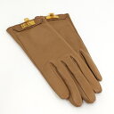 HERMES グローブ ケリー ブラウン レザー【中古】