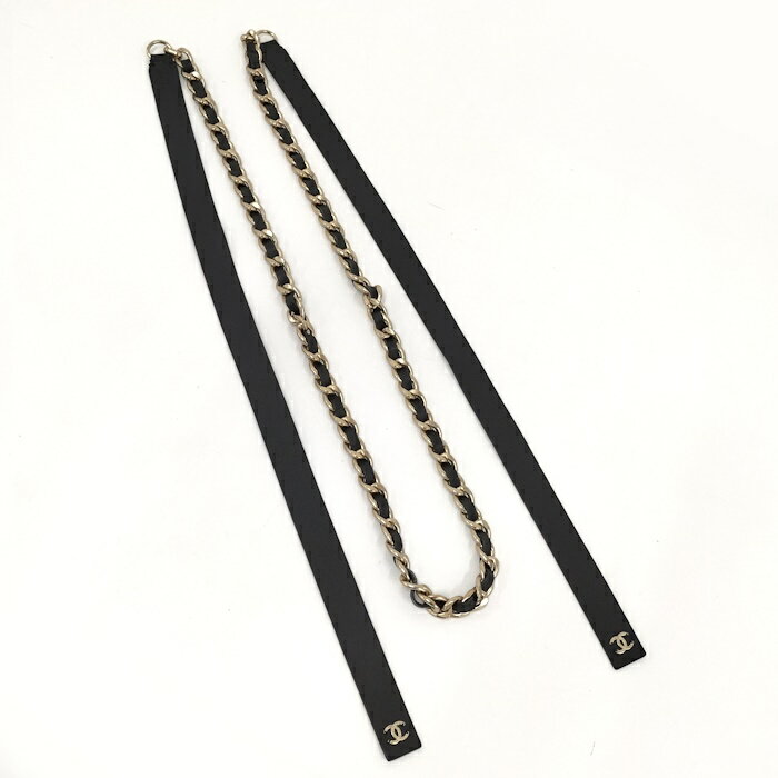 CHANEL チェーンベルト ココマーク レザー メッキ 表記サイズL B21V【中古】