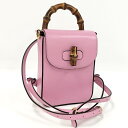 GUCCI 3WAYミニショルダーバッグ バンブー ブラウン レザー 702106【中古】(4)