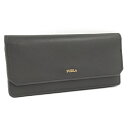 FURLA 二つ折り 長財布 レザー ブラック【中古】