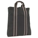 HERMES フールトゥ カバス ハンドバッグ キャンバス ブラック【中古】