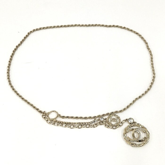 CHANEL チェーンベルト ココマーク ゴールド メッキ ラインストーン B23B【中古】