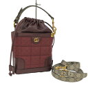 GUCCI 2WAYショルダーバッグ レザー PVC ボルドー 752583【中古】