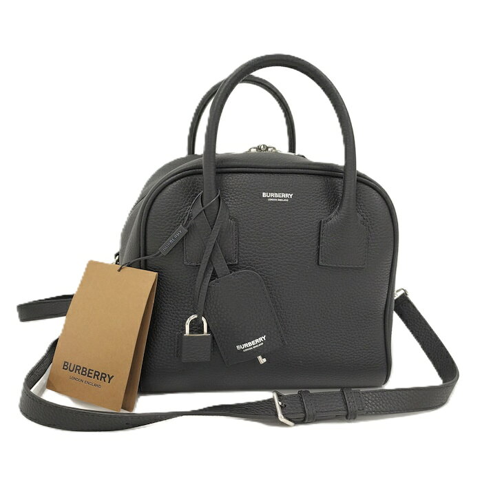 BURBERRY 2WAYハンドバッグ レザー ブラック【中古】