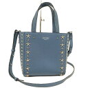 JIMMY CHOO ミニペガジ 2WAY トートバッグ レザー ブルー【中古】(4)