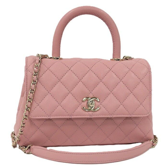 CHANEL ショルダーバッグ ハンドバッグ ココハンドル XS キャビアスキン レザー ピンク A92990【中古】のサムネイル
