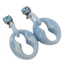 PRADA イヤリング フープ レジン ブルー【中古】