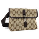 GUCCI ウエストバッグ GGキャンバス レザー 92543【中古】