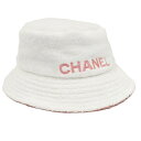 CHANEL バケットハット 帽子 ホワイト パイル 表記サイズM【中古】