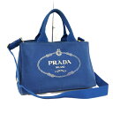 PRADA 2WAYトートバッグ カナパ キャンバス ブルー BN2642【中古】(4)