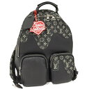 LOUIS VUITTON バックパック LVスクエアード マルチポケット モノグラム デニム トリヨンレザー ブラック M45973【中古】