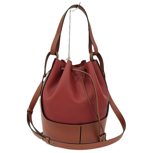 LOEWE バルーン ミディアム 2WAY ハンドバッグ レザー レッド系 A170AC3X31【中古】 LOEWE バルーン ミディアム 2WAY ハンドバッグ レザー レッド系 A170AC3X31【中古】