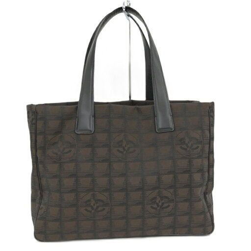 CHANEL ニュートラベルライントート MM トートバッグ ナイロン ブラック ブラウン【中古】 CHANEL ニュートラベルライントート MM トートバッグ ナイロン ブラック ブラウン【中古】
