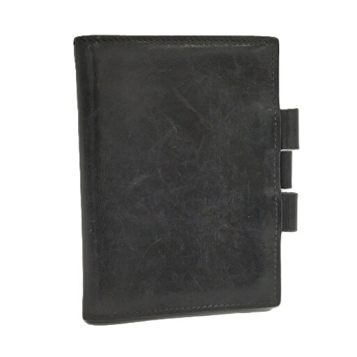 HERMES 手帳カバー レザー ブラック 〇H刻印【中古】 HERMES 手帳カバー レザー ブラック 〇H刻印【中古】