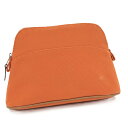 HERMES ボリードポーチ ミニ キャンバス オレンジ系【中古】