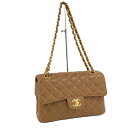 CHANEL マトラッセ ショルダーバッグ ラムスキン レザー ブラウン系【中古】