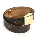 LOUIS VUITTON サンチュール キャレ ベルト ゴールド金具 M6800【中古】
