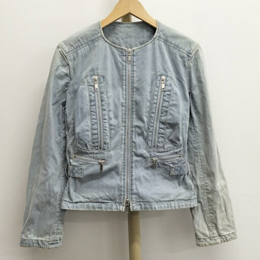 CELINE デニムジャケット ノーカラー コットン ブルー 2 5228/0581【中古】 CELINE デニムジャケット ノーカラー コットン ブルー 2 5228/0581【中古】